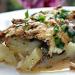 Potato casserole with minced meat and mushrooms