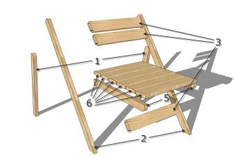Wooden chair: making it yourself Dimensions of a chair with a wooden back